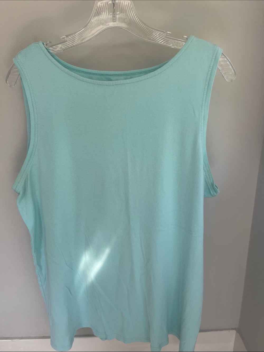 Women's Sleeveless Boat Neck Tank Top - Light Aqua